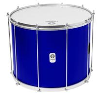 Surdo timbra 18x40 cm azul escuro c/aro cromado pele leitosa 10af Surdo timbra 18x40 cm azul escuro c/aro cromado pele leitosa 10af
