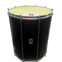 Surdo timbra 18x55 preto fosco aro cromado pele animal Surdo timbra 18x55 preto fosco aro cromado pele animal