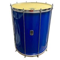 Surdo timbra 18x55cm azul claro c/aro cromado pele animal 10af Surdo timbra 18x55cm azul claro c/aro cromado pele animal 10af