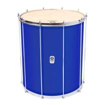 Surdo timbra 18x55cm azul escuro c/aro cromado pele animal 10af Surdo timbra 18x55cm azul escuro c/aro cromado pele animal 10af