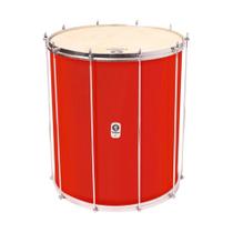 Surdo timbra 18x55cm vermelho c/aro cromado pele animal 10af Surdo timbra 18x55cm vermelho c/aro cromado pele animal 10af