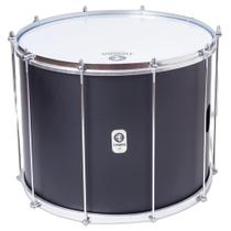 Surdo timbra 20x40 preto fosco aro cromado pele leitoso e napa inv