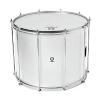 Surdo timbra 20x40cm branco c/aro cromado pele leitoso e napa inv 10af Surdo timbra 20x40cm branco c/aro cromado pele leitoso e napa inv 10af