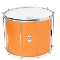 Surdo timbra 20x40cm laranja c/ aro cromado pele leitoso e napa inv 10af