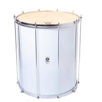 Surdo timbra 20x60cm branco c/aro cromado pele animal 10af Surdo timbra 20x60cm branco c/aro cromado pele animal 10af