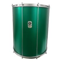 Surdo timbra 20x60cm verde c/aro cromado pele animal 10af Surdo timbra 20x60cm verde c/aro cromado pele animal 10af