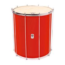 Surdo timbra 20x60cm vermelho c/aro cromado pele animal 10af