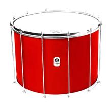 Surdo timbra 22x40cm vermelho c/aro cromado pele leitosa e napa inv 12af Surdo timbra 22x40cm vermelho c/aro cromado pele leitosa e napa inv 12af