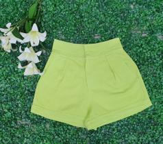 SUSEK MODAS Short Jeans Feminino Tingido Cintura Alta 9104