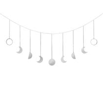 Suspensão de parede Moon Phase Garland Mkono Silver 50cm