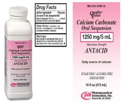 Suspensão oral de carbonato de cálcio 1250mg/5ml - 473mL