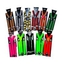 Suspensório Adulto Elástico Liso NEON COLORIDO Regulador Social Unisex 90Cm