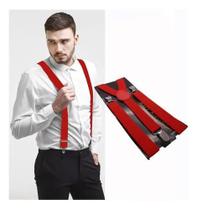 Suspensório Adulto Juvenil Vermelho Unisex