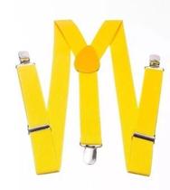 Suspensório Amarelo Adulto Ajustável resistente fantasia
