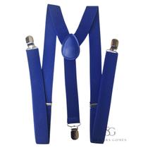 Suspensório Azul Royal Adulto Para Padrinhos e Eventos Cor:Cinza Claro