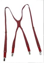 Suspensório Estreito de Couro Vermelho SU010V