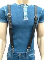 Suspensório Leather Flex SU032P Couro Legítimo