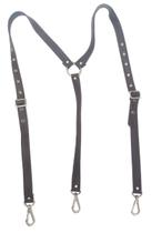 Suspensório Leather Marrom SU027 Couro Legítimo