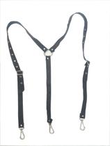 Suspensório Leather Preto SU027 Couro Legítimo