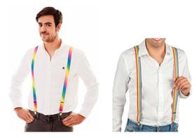 Suspensório Listrado Arco-íris Lgbt Gay Cosplay Festas