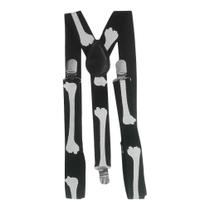 Suspensório Preto Esqueleto Adulto Ajustável