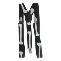 Suspensório Preto Esqueleto Adulto Ajustável