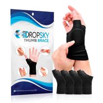 Suspensórios de apoio para polegar de pulso Dropsky Gel Pad, 4 peças pretas