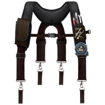 Suspensórios de cinto de ferramentas UMYLOV para homens, ajustáveis, acolchoados, marrons