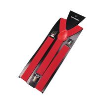 Suspensórios De Couro Elástico Ajustável, Preto, Azul, Vermelho, Cor Sólida, Masculino, Feminino,