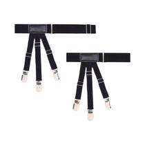 Suspensórios Masculinos Pretos Elásticos Ajustáveis, Suportes Para Camisa, Faixas Antiderrapantes - others