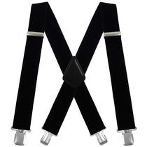 Suspensórios Moulen Masculinos X-Back, 5 cm de largura, reforçados, pretos Suspensórios Moulen Masculinos X-Back, 5 cm de largura, reforçados, pretos