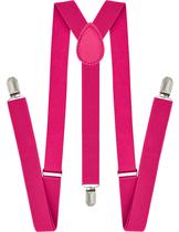 Suspensórios trilece rosa para homens e mulheres com 2,5 cm de largura em forma de Y