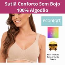 Sutiã 100% Algodão Sem Bojo Alças Acolchoadas Conforto Dia a Dia