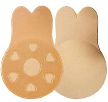 Sutiã Adesivo Invisible Levanta Seio Push Up Orelha De Coelho - Bege
