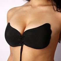 Sutia Adesivo Invisivel Push Up Silicone Ajustavel Tamanho PUSH UP - C -G - Preto