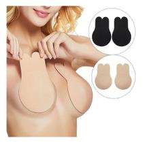 Sutiã Adesivo Levanta Seio Invisible Push Up Reutilizável ORELHA DE COELHO BEGE G