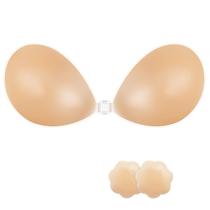 Sutiã adesivo NONIO Strapless Push Up Reutilizável de Silicone Nude