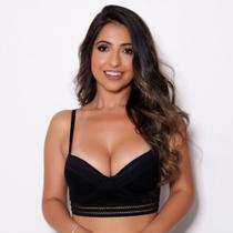 Sutiã Alongado com Bojo - MODELAGEM PEQUENA Cor:PretoTamanho:M
