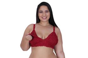 Sutiã Amamentação Plus Size Reforçado Renda Gestante Top Maternidade