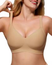 Sutiã As Fairy Wireless Comfort com decote em V Dark Skin 36B Sutiã As Fairy Wireless Comfort com decote em V Dark Skin 36B