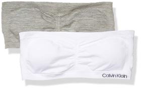 Sutiã Bandeau Calvin Klein 2 Unidades - Branco/Cinza Mesclado