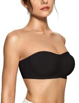 Sutiã Bandeau OEAK feminino sem alças acolchoado preto