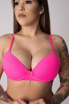 Sutiã Básico Liso Rosa Neon Microfibra Deluxe Lingerie