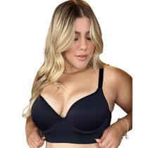 Sutiã Básico Reforçado com Bojo e Aro Preto Plus Size Sutiã Básico Reforçado com Bojo e Aro Preto Plus Size