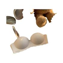 Sutiã Bralette Feminino Sexy Push-Up Sem Costura Canelado Macio Meia-Taça Fixa Invisível Lingerie
