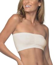 Sutiã Bustiê Faixa Ultraleve DeMillus 61900 Tamanho Único Veste 40 a 46 Sem Costuras Cor Pérola