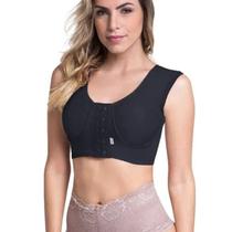 Sutiã Cirúrgico Biobela Regata com Fecho Frontal e Reforço Preto GG 1630