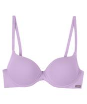 Sutiã com bojo e com aro, modelo básico em microfibra, com cós