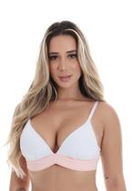 Sutiã com Bojo Top Flex Super Macio Confortável Luxo Elástico Listrado 10122 .