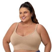 Sutiã Comfort Duplo com Bojo sem Costura Plus Size Bege Zee Rucci